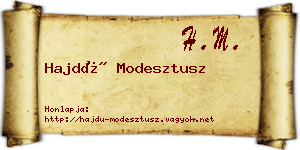 Hajdú Modesztusz névjegykártya